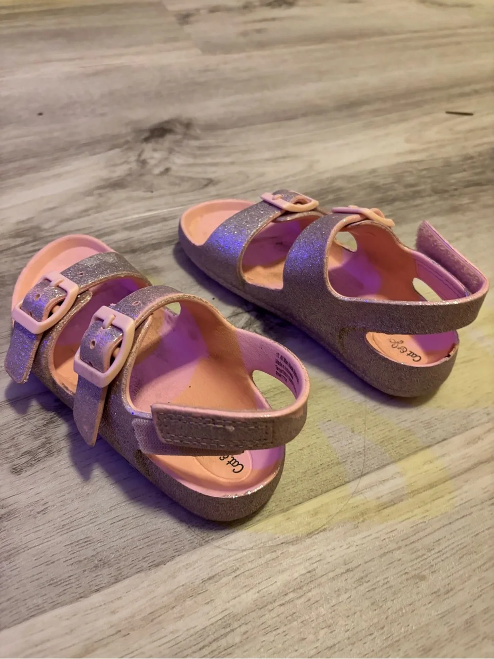 Cat And Jack Toddler Size 10 Sandals Sparkly Pink Straps Open Toe Summer